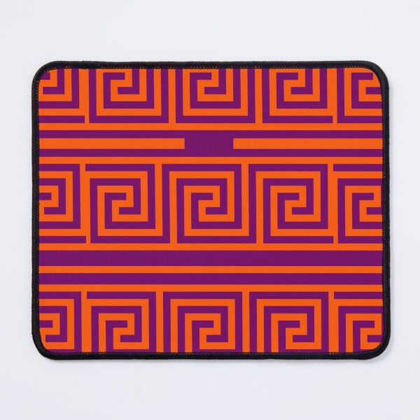 Item preview, Orange On Purple Background Greek Key Fret Pattern designed and sold by PatternTitan.