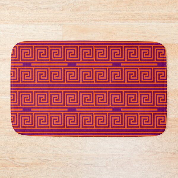 Item preview, Orange On Purple Background Greek Key Fret Pattern designed and sold by PatternTitan.