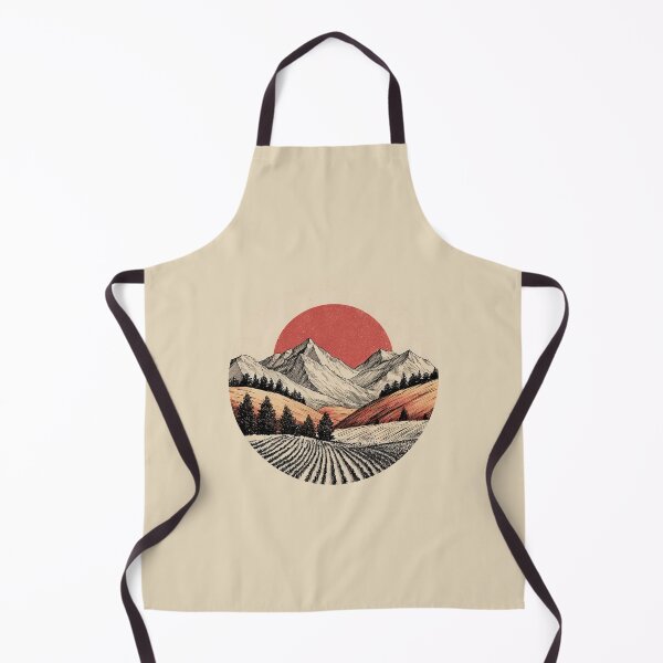 Item preview, Okanagan BC Red Sun Vineyard Scene Minimalist Mountain Valley designed and sold by meganohm.