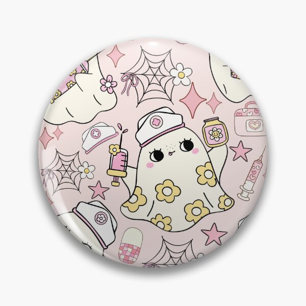 Item preview, Kawaii Ghost Nurse Pattern – Cute Halloween Medical Design designed and sold by baucestudio.