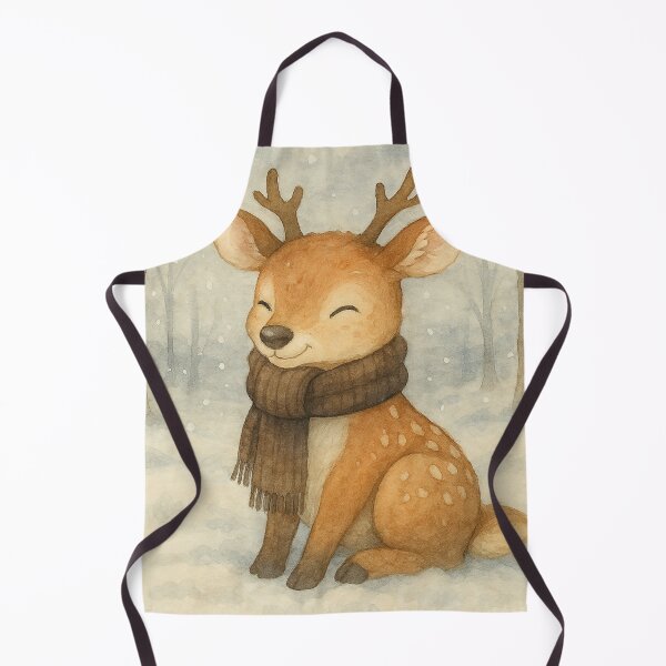 Item preview, Woodland Deer in Winter Snow Watercolor designed and sold by CreatedbyKandJ.