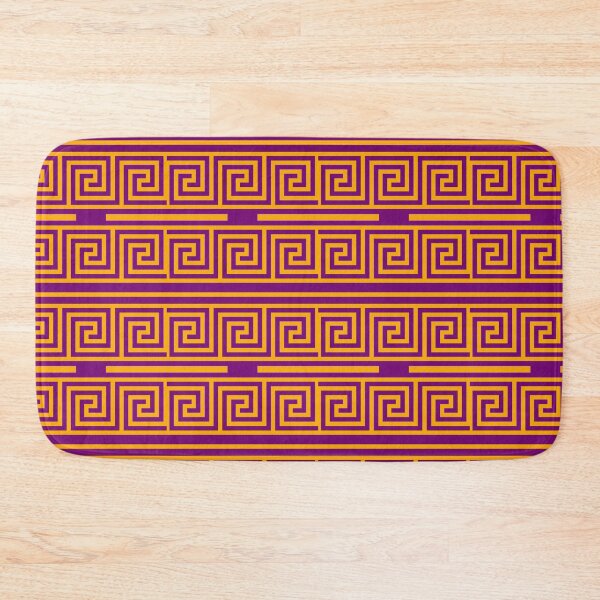 Item preview, Yellow On Purple Background Greek Key Fret Pattern designed and sold by PatternTitan.