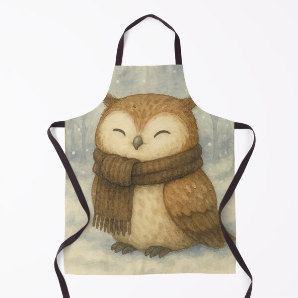 Item preview, Woodland Owl in Winter Snow Watercolor designed and sold by CreatedbyKandJ.