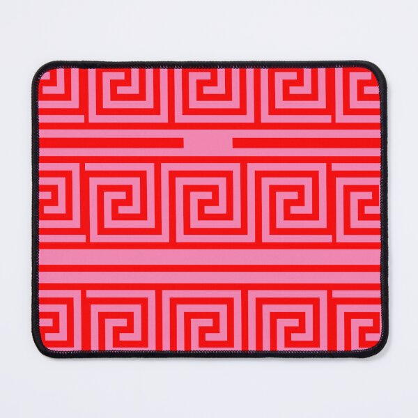 Item preview, Red On Pink Background Greek Key Fret Pattern designed and sold by PatternTitan.