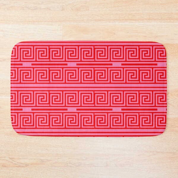 Item preview, Red On Pink Background Greek Key Fret Pattern designed and sold by PatternTitan.