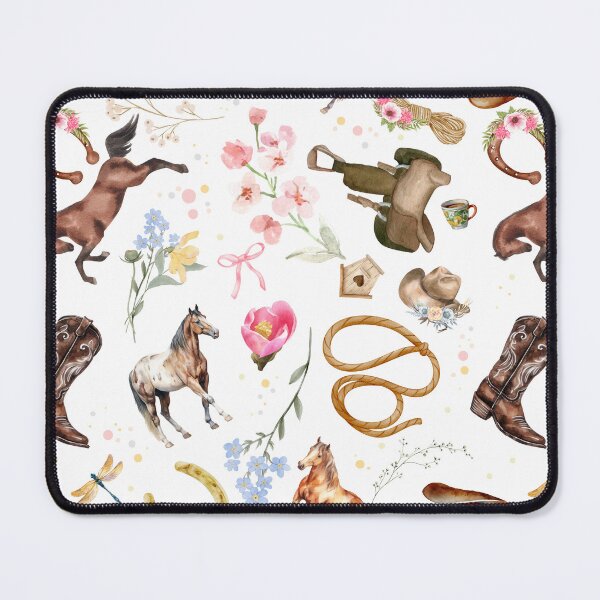 Item preview, Watercolor Cowgirl Pattern – Western Floral  designed and sold by RainyReads.