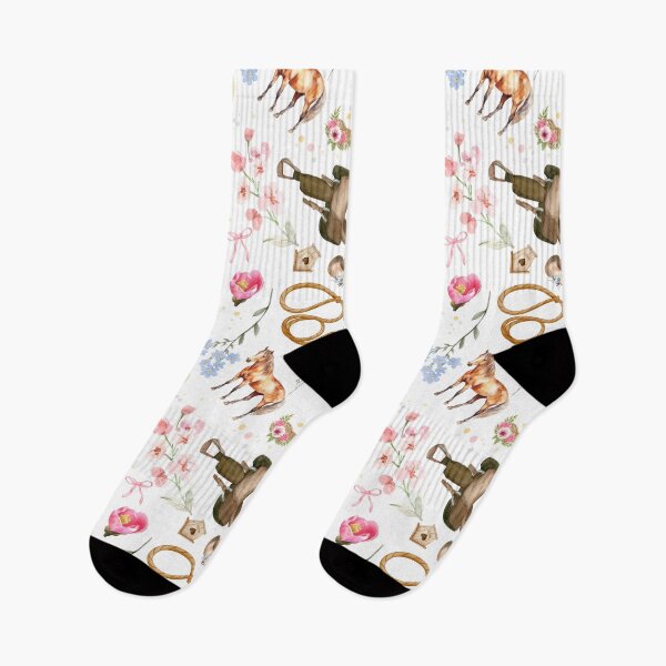 Item preview, Watercolor Cowgirl Pattern – Western Floral  designed and sold by RainyReads.