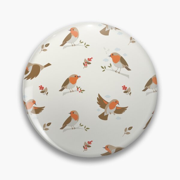 Item preview, European Robin bird poses pattern designed and sold by Rômulo Queiroz.