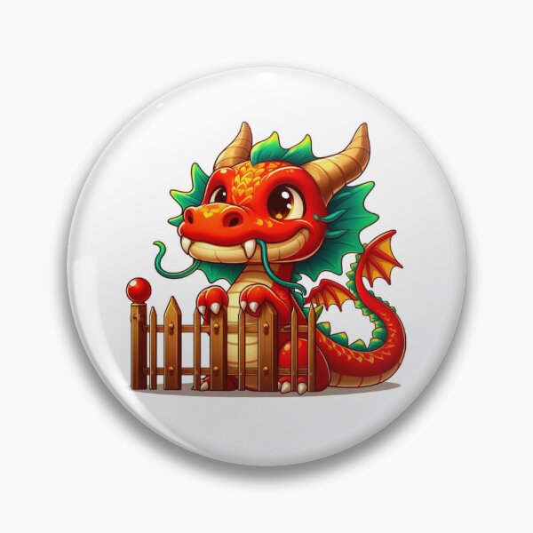 Item preview, Dragón genial detrás de una cerca de madera designed and sold by JonysCreativeDesigns.