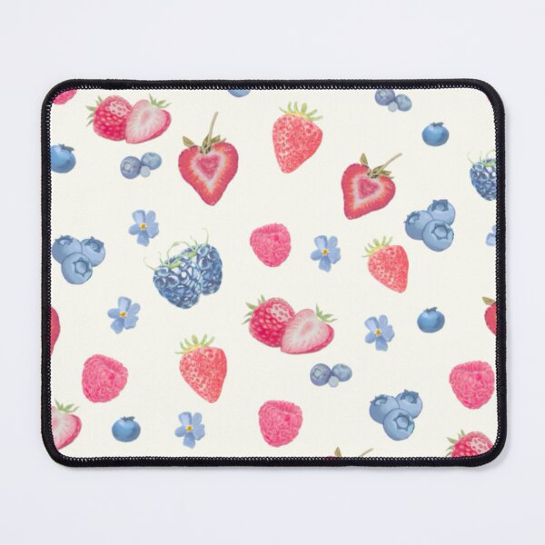Item preview, strawberry and blueberry fruit pattern designed and sold by coastal collective.