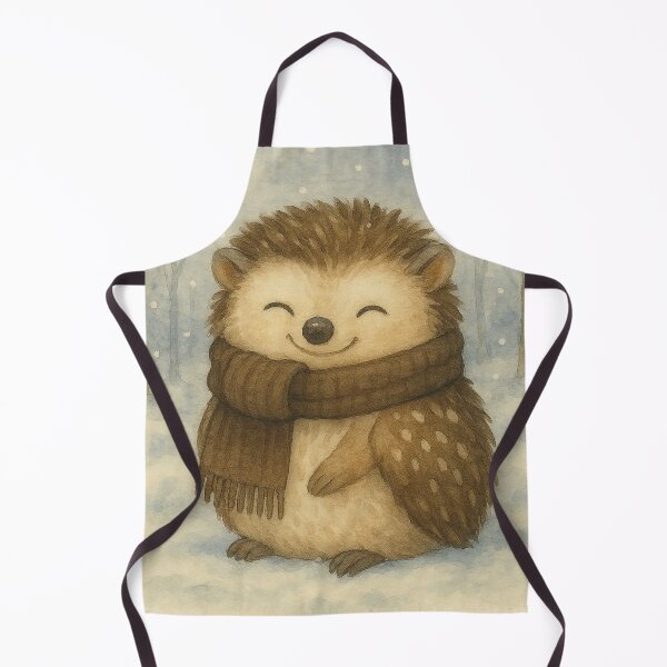 Item preview, Woodland Hedgehog in Winter Snow Watercolor designed and sold by CreatedbyKandJ.