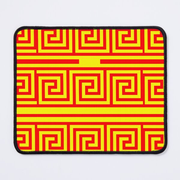 Item preview, Red On Yellow Background Greek Key Fret Pattern designed and sold by PatternTitan.