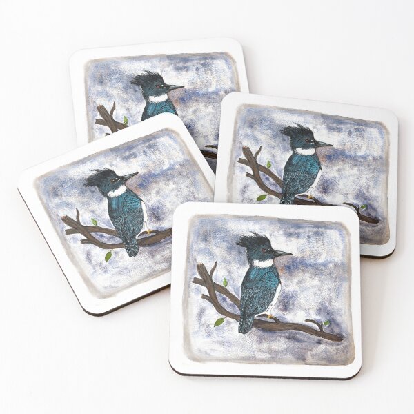 Item preview, Kingfisher on a branch designed and sold by dirtalie.