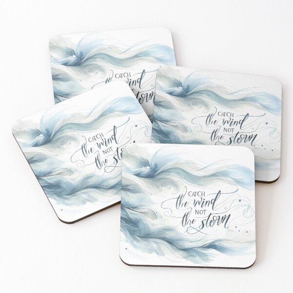 Item preview, Catch the Wind Not the Storm – Inspirational Watercolor Quote designed and sold by JokesterTV777.
