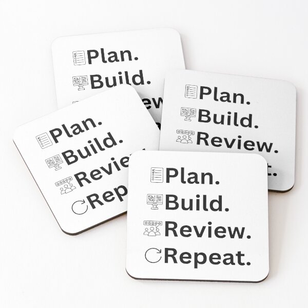 Item preview, Plan. Build. Review. Repeat. designed and sold by Agile Whimsy.