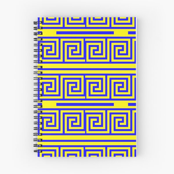 Item preview, Blue On Yellow Background Greek Key Fret Pattern designed and sold by PatternTitan.