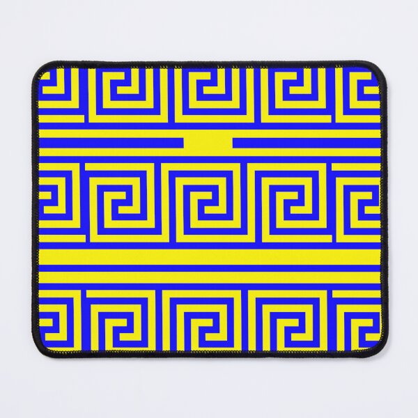 Item preview, Blue On Yellow Background Greek Key Fret Pattern designed and sold by PatternTitan.