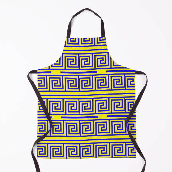 Item preview, Blue On Yellow Background Greek Key Fret Pattern designed and sold by PatternTitan.