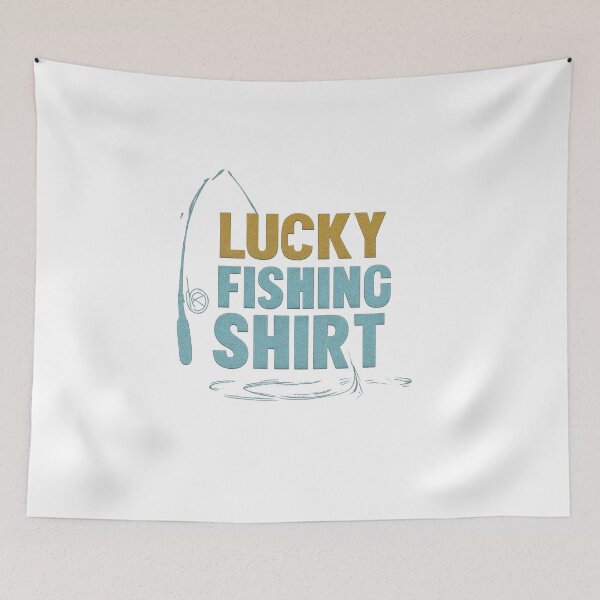 Item preview, Lucky Fishing Shirt – Funny Angler Good‑Luck Tee with Rod Outline and Water Ripples designed and sold by StickerHavenn.