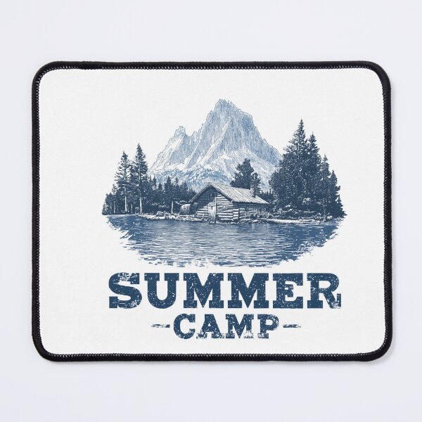 Item preview, Summer Camp – Vintage Mountain Lake Cabin Illustration Outdoors Adventure Graphic designed and sold by StickerHavenn.