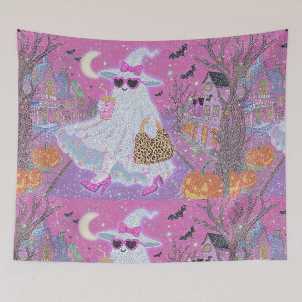 Item preview, Glitter Glam Ghost – Sparkly Pink Halloween Fashion Design designed and sold by baucestudio.