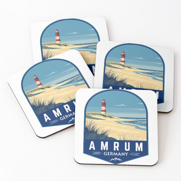 Item preview, Amrum Island in Germany, Vintage Travel Art Badge designed and sold by MaateoDesign.