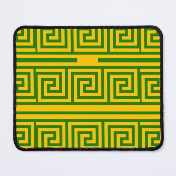 Item preview, Green On Yellow Background Greek Key Fret Pattern designed and sold by PatternTitan.