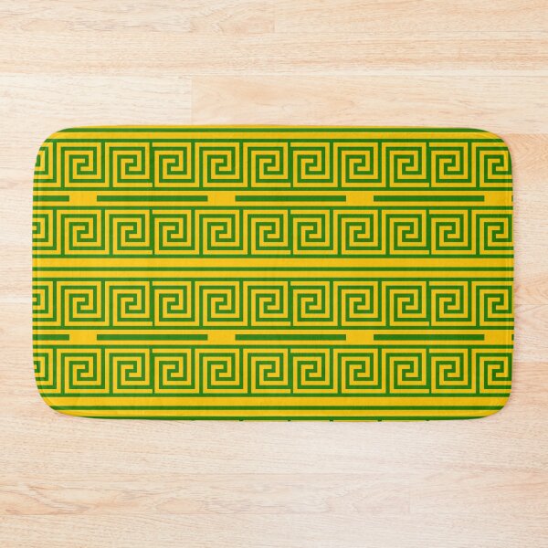 Item preview, Green On Yellow Background Greek Key Fret Pattern designed and sold by PatternTitan.
