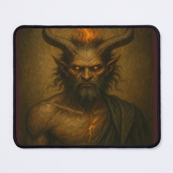 Item preview, Son of Mami-Sai – Demonic God Art, Gothic Horror, Dark Occult Fantasy, Satanic Aesthetic, Hellfire Demon Portrait designed and sold by ReyDeLaCalle.