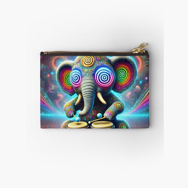 Item preview, Psychedelic Elephant Drummer – Trippy Cosmic Art designed and sold by DuttyLion.