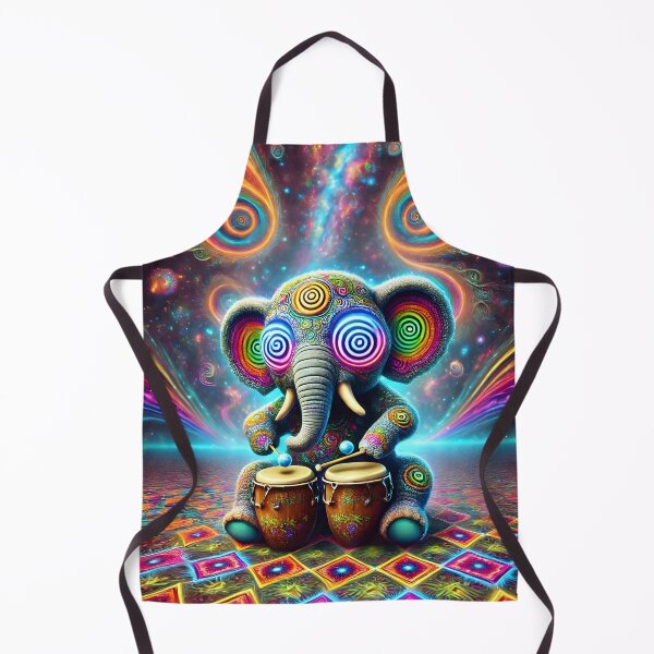 Item preview, Psychedelic Elephant Drummer – Trippy Cosmic Art designed and sold by DuttyLion.