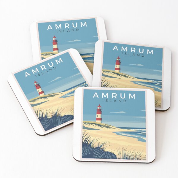 Item preview, Amrum Island in Germany, Vintage Art Travel Landscape designed and sold by MaateoDesign.