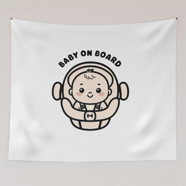 Item preview, Baby On Board | Cute Quote and Safety Inspired Car Travel Design designed and sold by KiValuate.