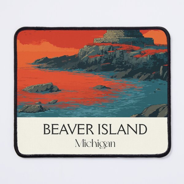 Item preview, Beaver Island Michigan Retro Travel Art | Lake Michigan Lighthouse Design designed and sold by TuncGK.