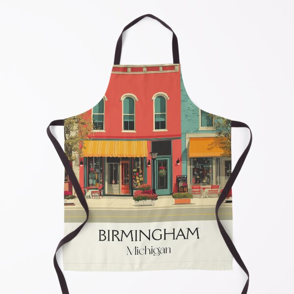 Item preview, Birmingham Michigan Vintage Travel Art | Quaint Downtown Street Scene designed and sold by TuncGK.