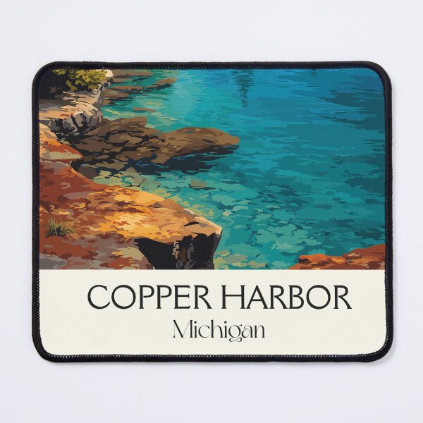 Item preview, Copper Harbor Michigan Vintage Travel Art | Keweenaw Peninsula Scenery designed and sold by TuncGK.