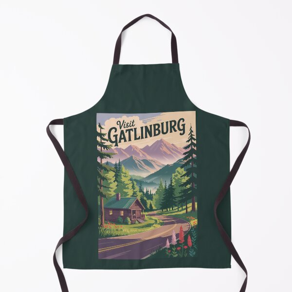 Item preview, Gatlinburg Tennessee Cabin Travel Art Vintage designed and sold by KrisSidDesigns.