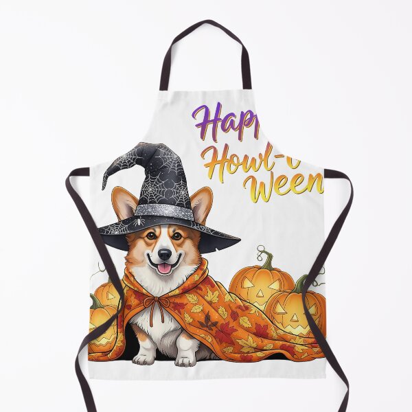Item preview, Happy Howl-O-Ween – Pumpkin Cloak Witch Corgi with Jack-o’-Lanterns designed and sold by zoughlal.