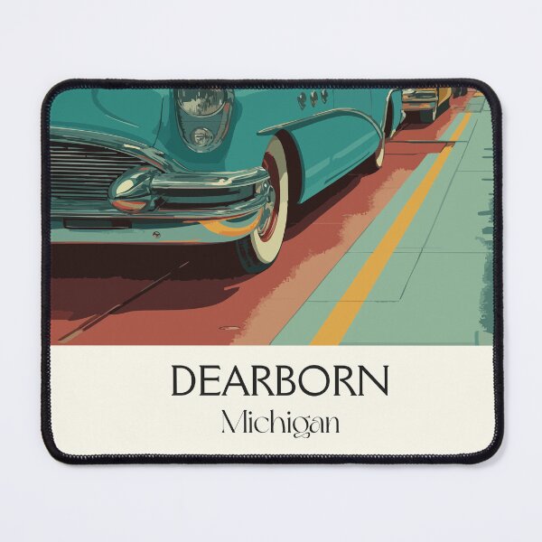 Item preview, Dearborn Michigan Retro Travel Design | Classic Car & Motor City Art designed and sold by TuncGK.