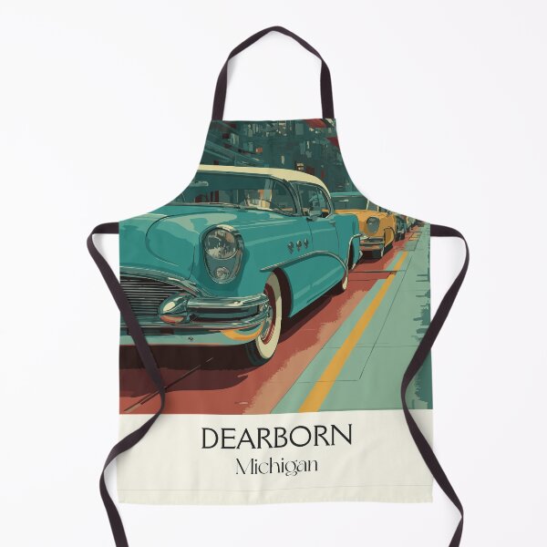 Item preview, Dearborn Michigan Retro Travel Design | Classic Car & Motor City Art designed and sold by TuncGK.