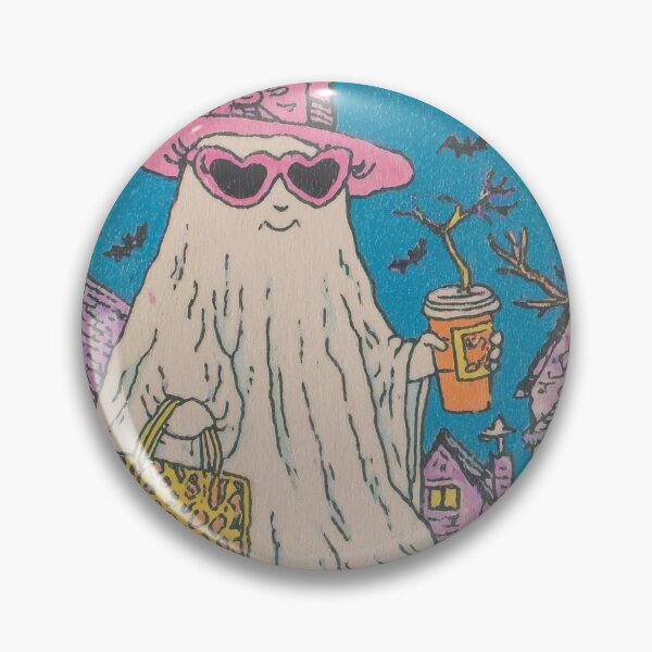Item preview, Retro Glam Ghost – Vintage Pink Halloween Fashion Illustration designed and sold by baucestudio.