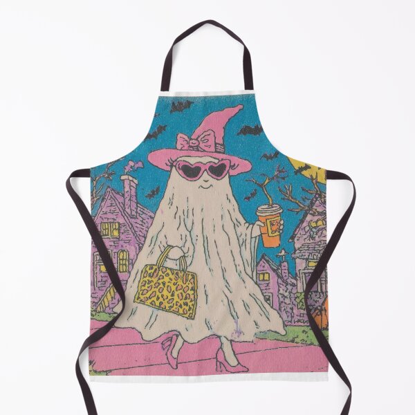 Item preview, Retro Glam Ghost – Vintage Pink Halloween Fashion Illustration designed and sold by baucestudio.