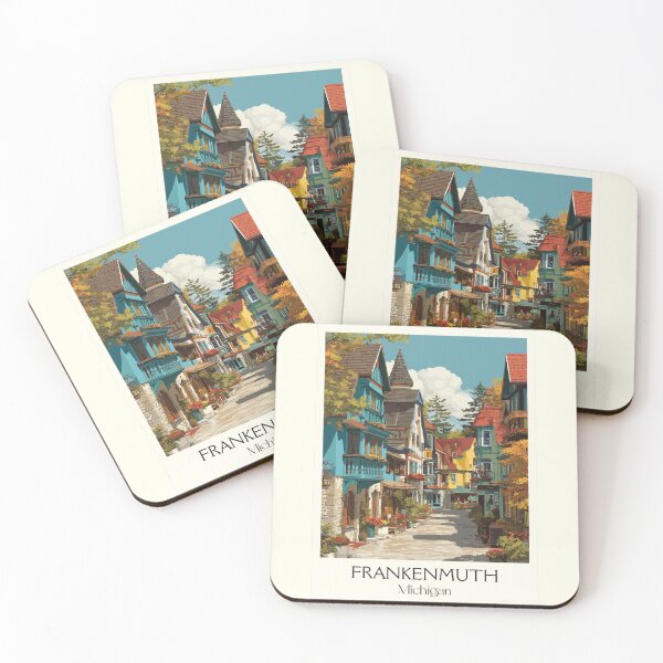 Item preview, Frankenmuth Michigan Vintage Travel Art | Little Bavaria Illustration designed and sold by TuncGK.