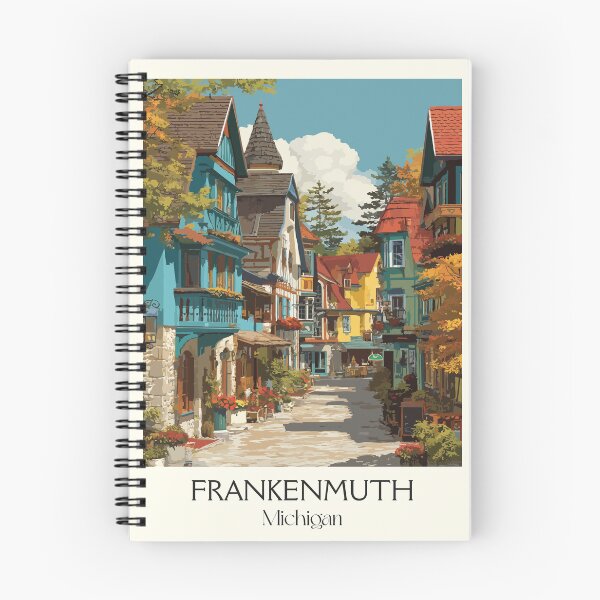 Item preview, Frankenmuth Michigan Vintage Travel Art | Little Bavaria Illustration designed and sold by TuncGK.
