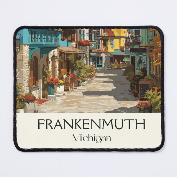 Item preview, Frankenmuth Michigan Vintage Travel Art | Little Bavaria Illustration designed and sold by TuncGK.