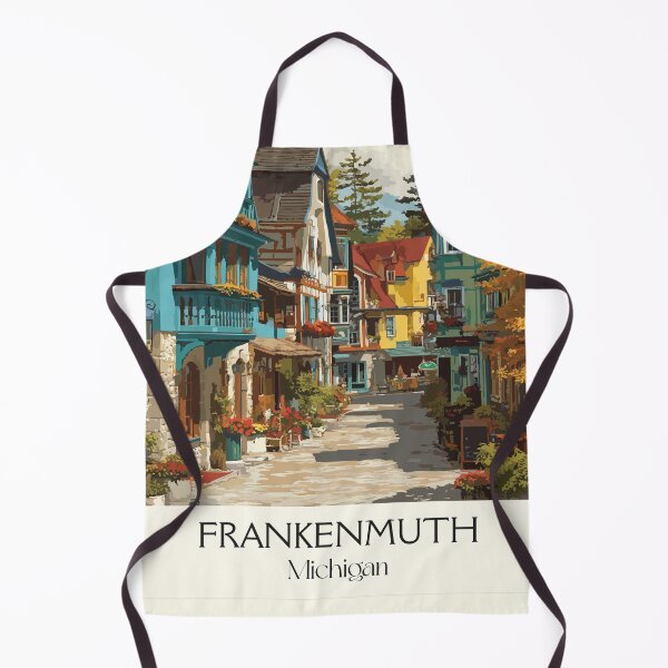 Item preview, Frankenmuth Michigan Vintage Travel Art | Little Bavaria Illustration designed and sold by TuncGK.
