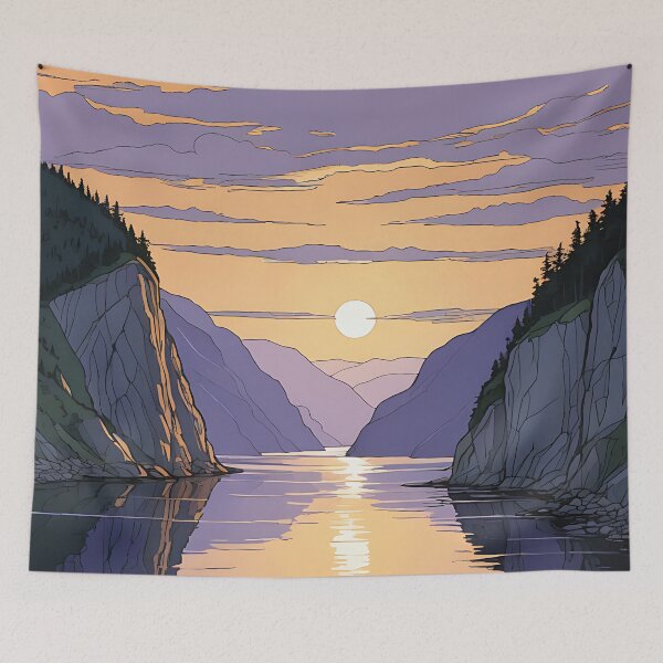 Item preview, Twilight Over the Fjord designed and sold by HorizonHues.