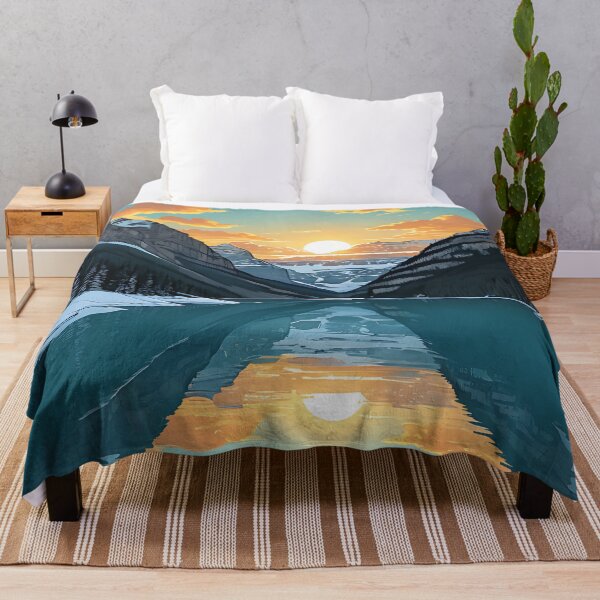 Item preview, Golden Dawn Over Lake Louise designed and sold by HorizonHues.