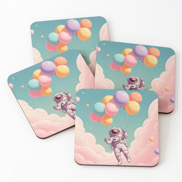 Item preview, Astronaut with Balloons – Surreal Space Art designed and sold by Edgeslash.