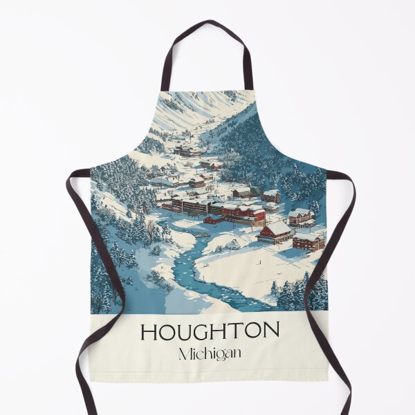 Item preview, Houghton Michigan Retro Travel Art | Keweenaw Winter Wonderland Design designed and sold by TuncGK.